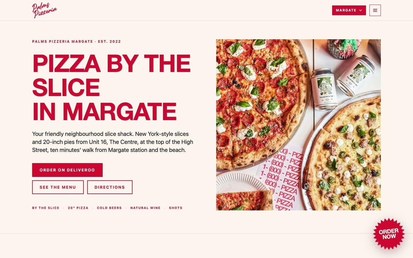 Palms Pizzeria Margate page